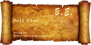 Beil Elek névjegykártya